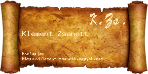 Klement Zsanett névjegykártya