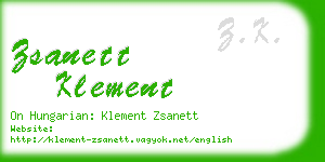 zsanett klement business card